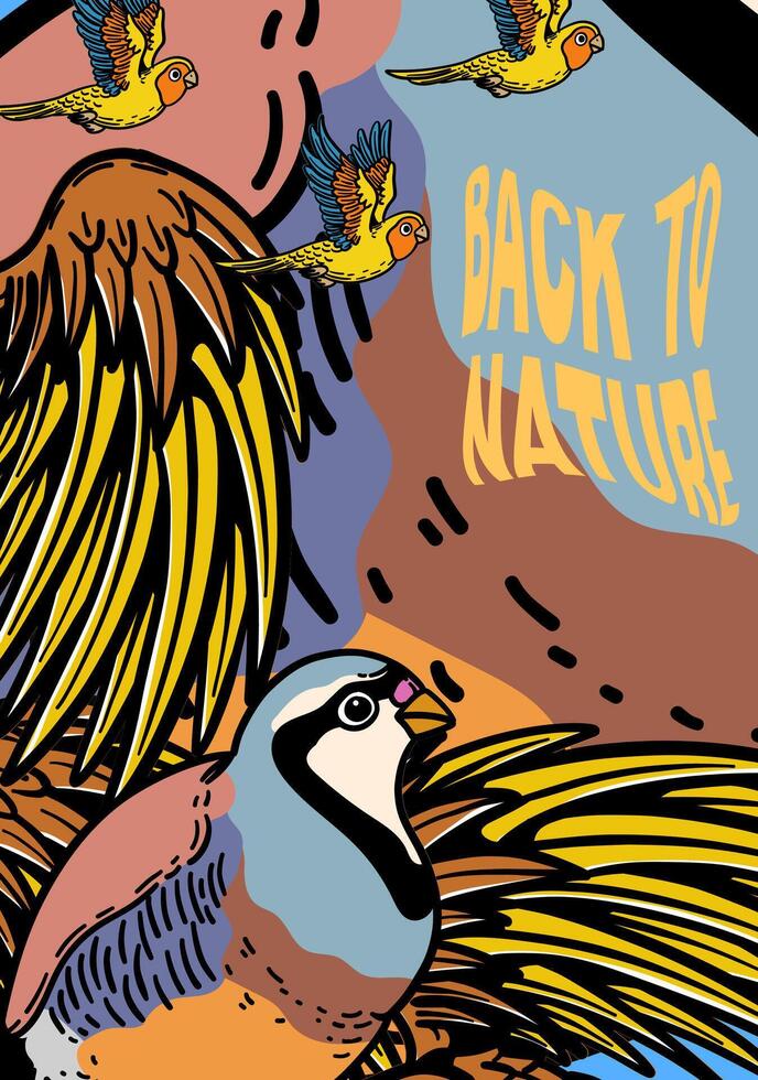 back to nature poster illustration, for background, template, design, brochure vector