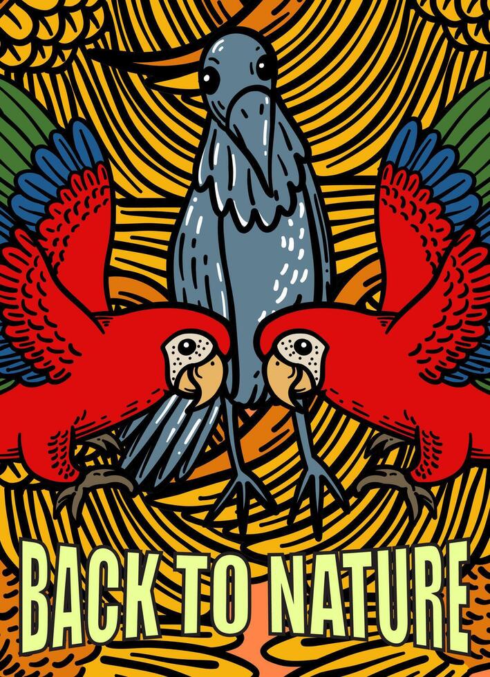 back to nature poster illustration, for background, template, design, brochure, etc vector