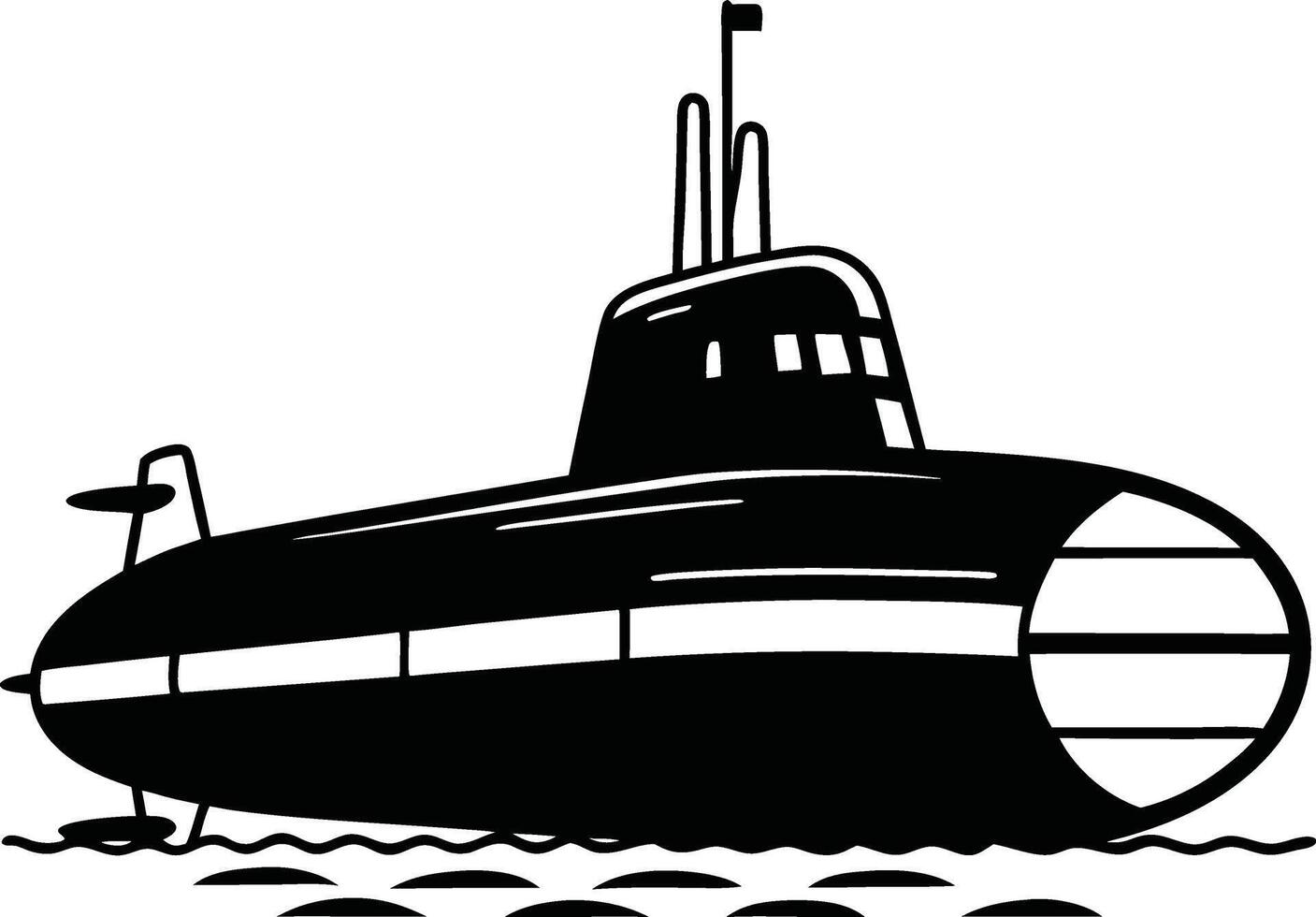 Submarine Silhouette Illustration vector