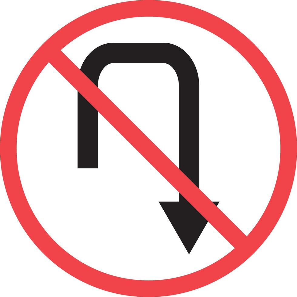 Traffic signs prohibit vehicles from turning around vector