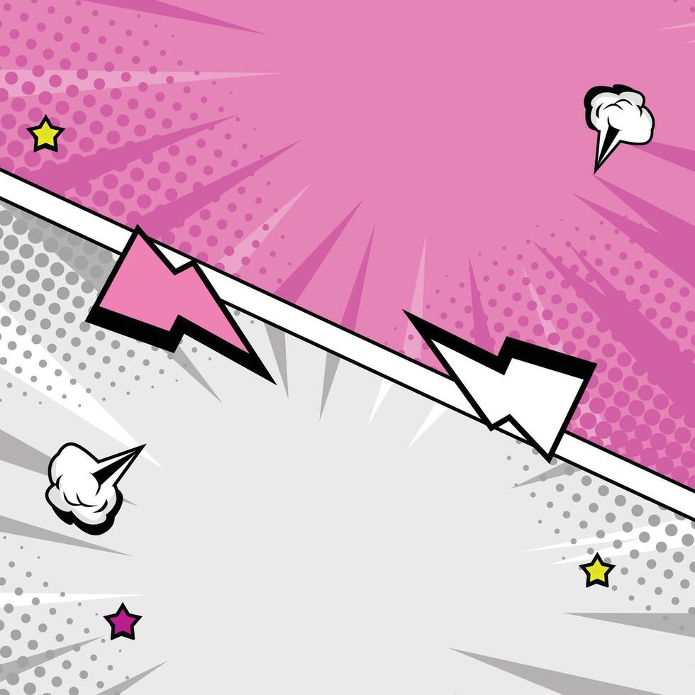 White and Pink Background panel comic manga panel pop art style. with retro style, trendy and creative for social media, poster and book magazine vector