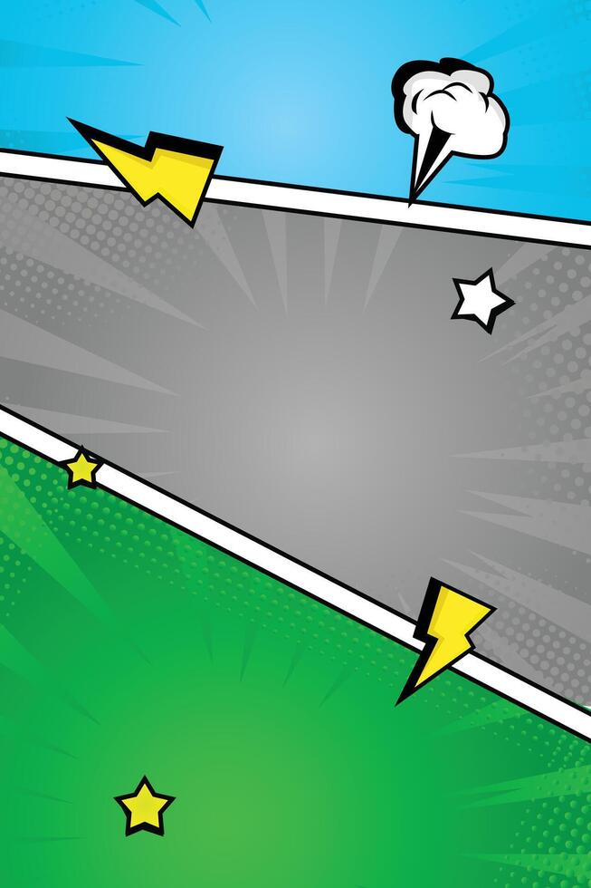 Green, gray and blue Background panel comic manga panel pop art style. with retro style, trendy and creative for social media, poster and book magazine. vector