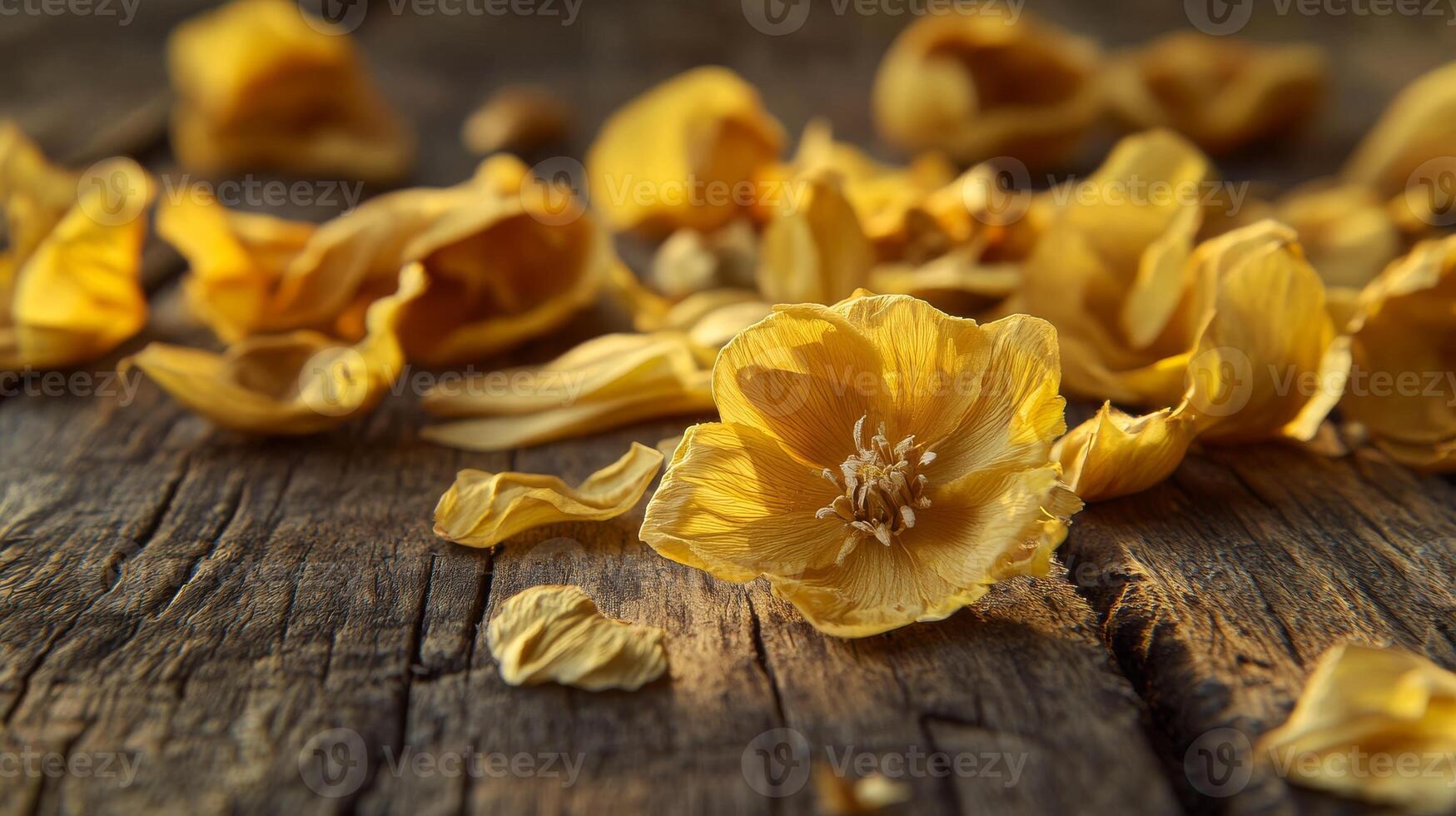 Close up of blooming konna flowers on rustic wooden surface.Vishu day photo