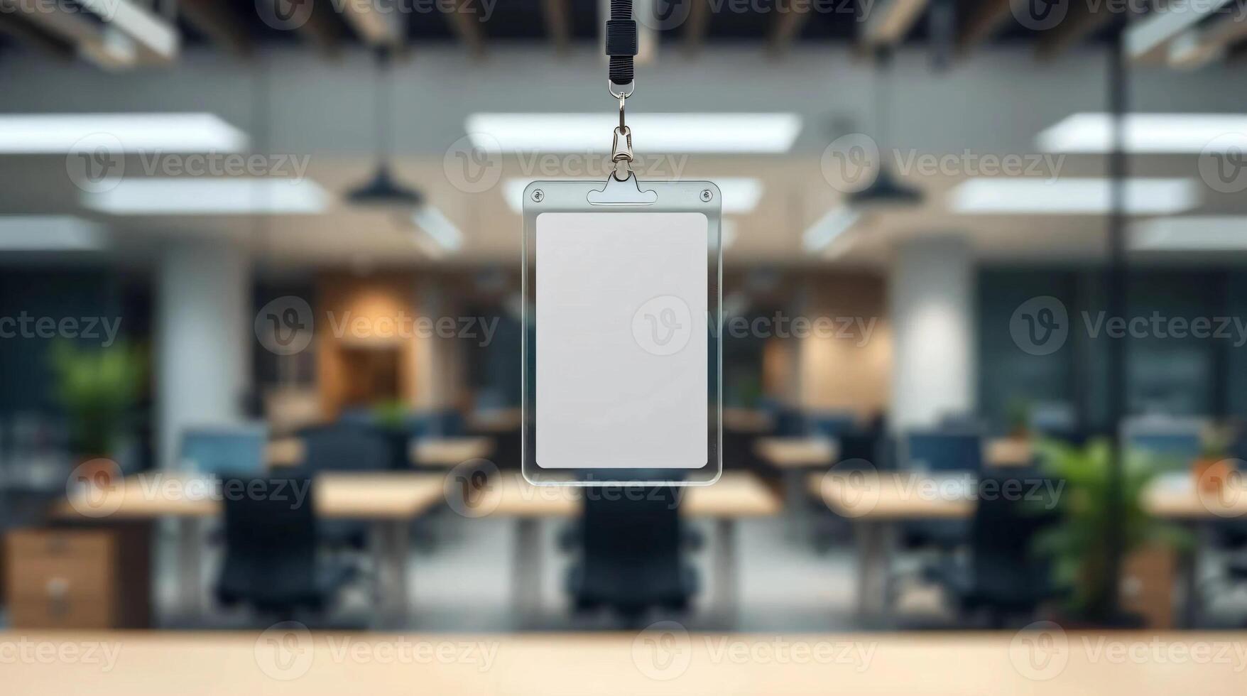 An office with a white phone hanging from a hook photo