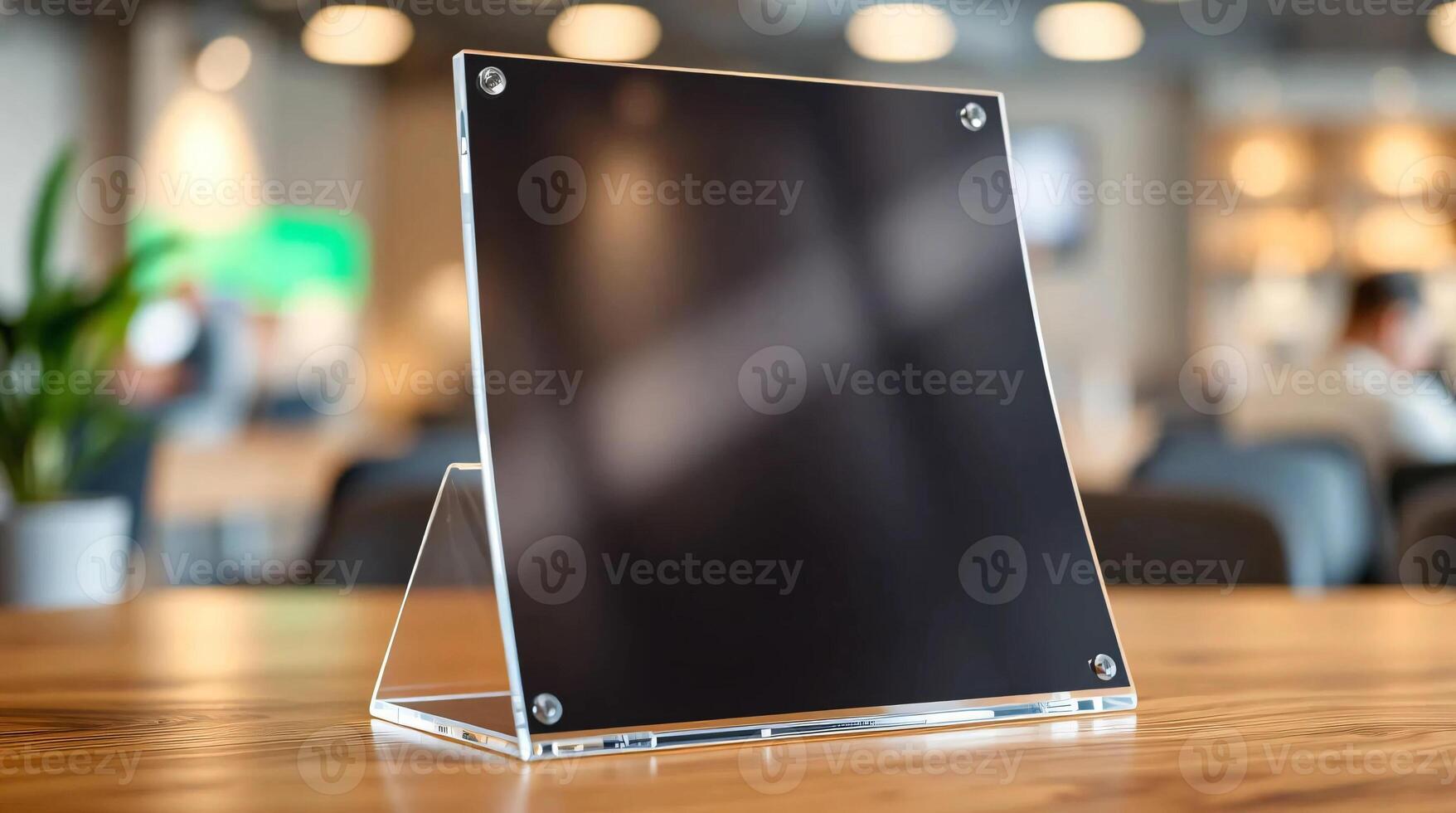 A black square on a table in a restaurant photo