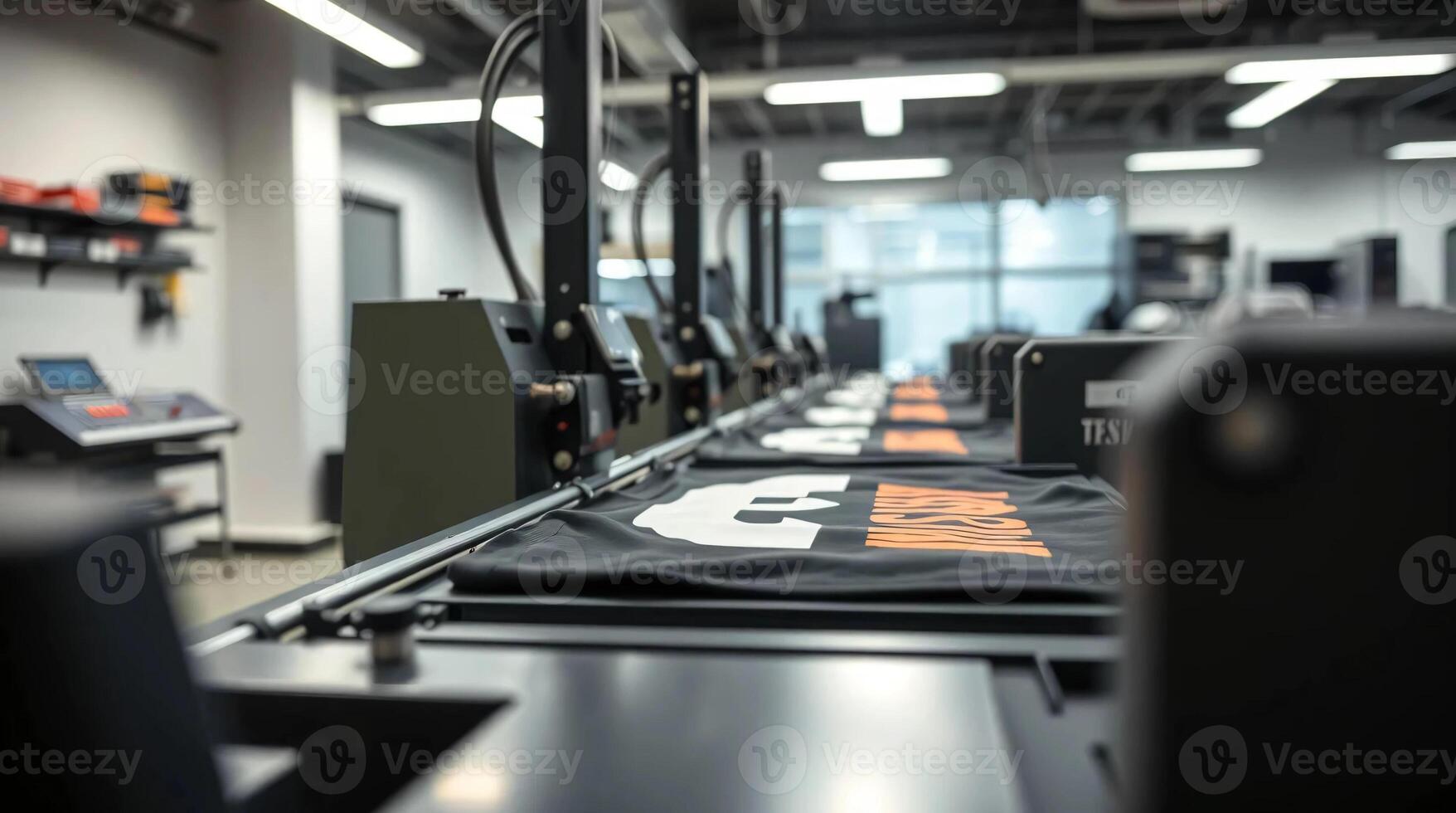A machine that is making t - shirts in a factory photo