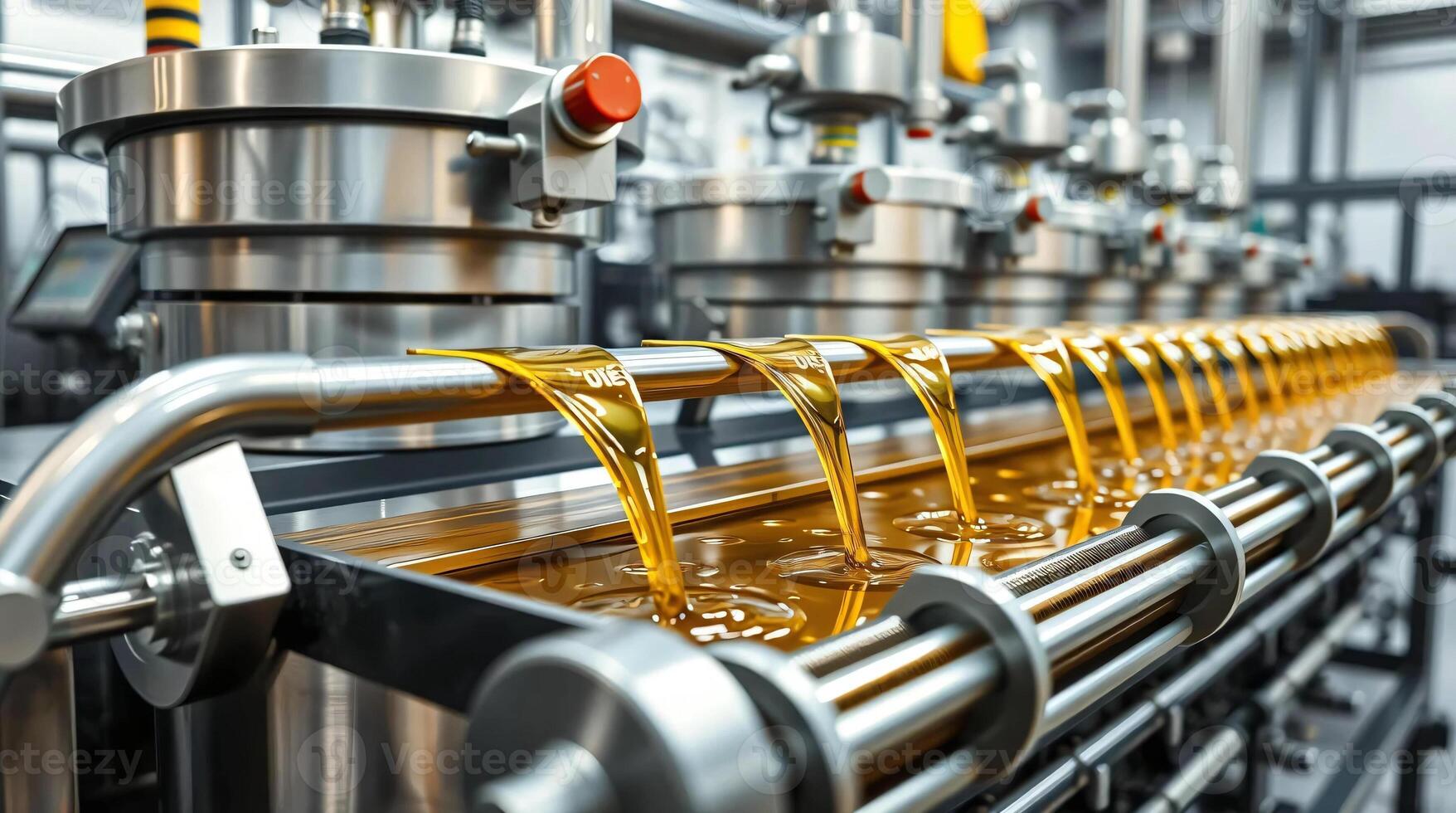 Oil is being poured into a machine photo