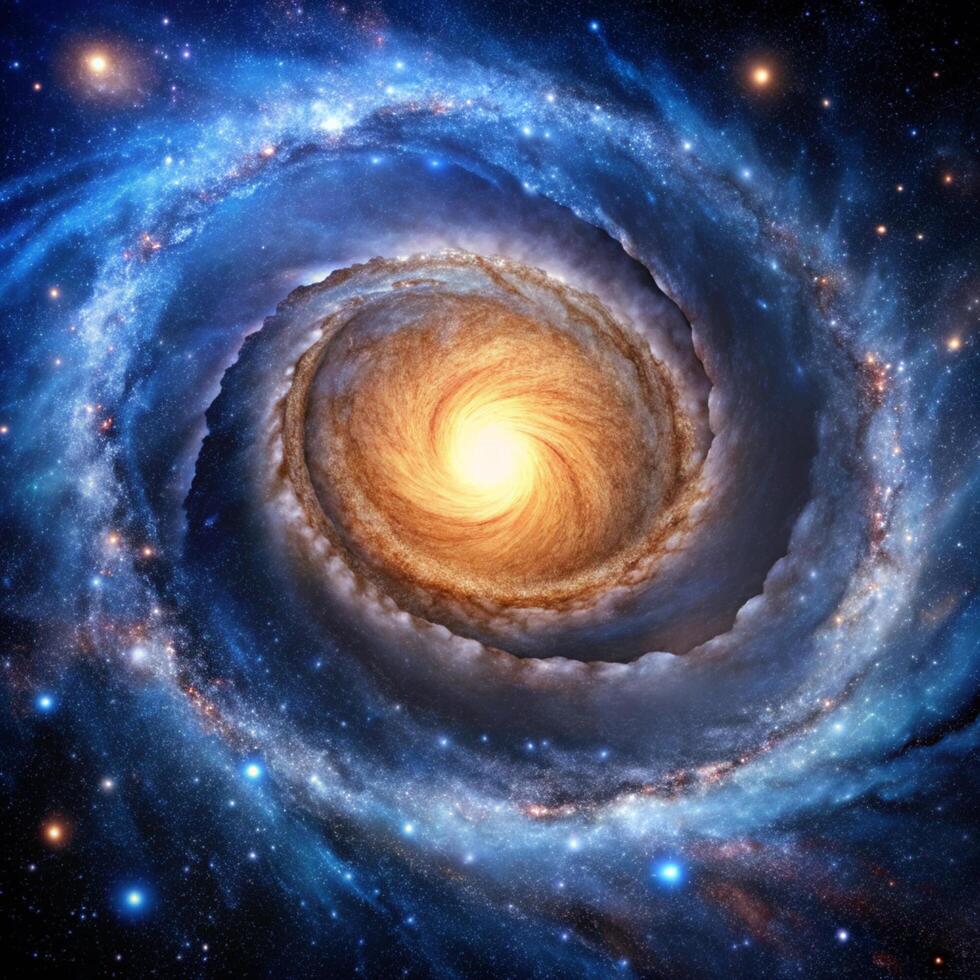 The spiral galaxy in space photo
