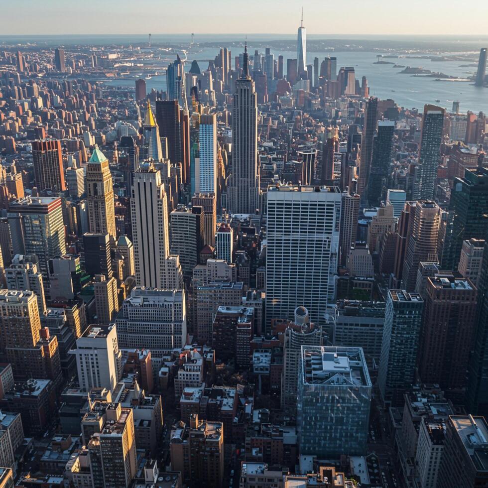 A view of a city from above photo