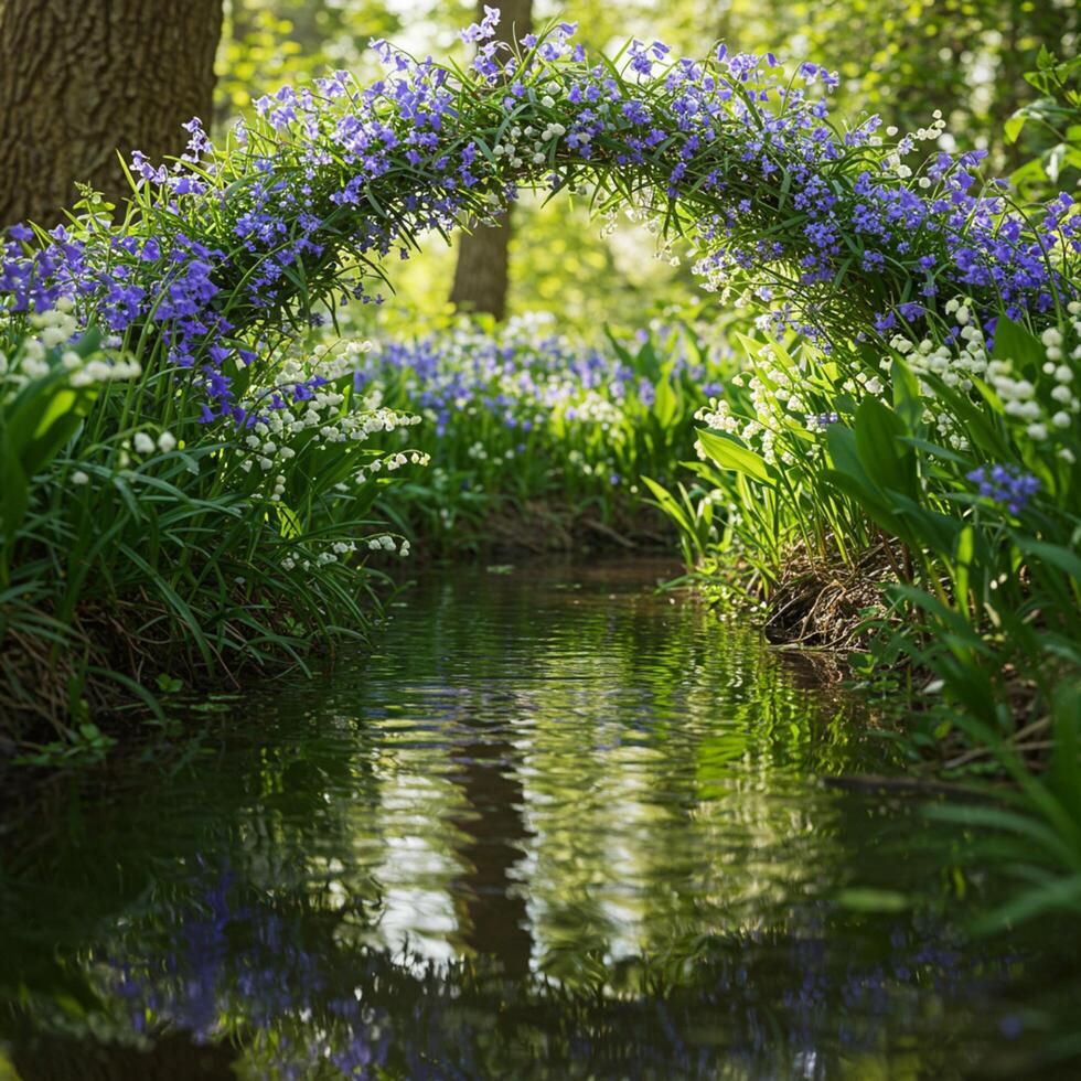 A bridge over a stream photo