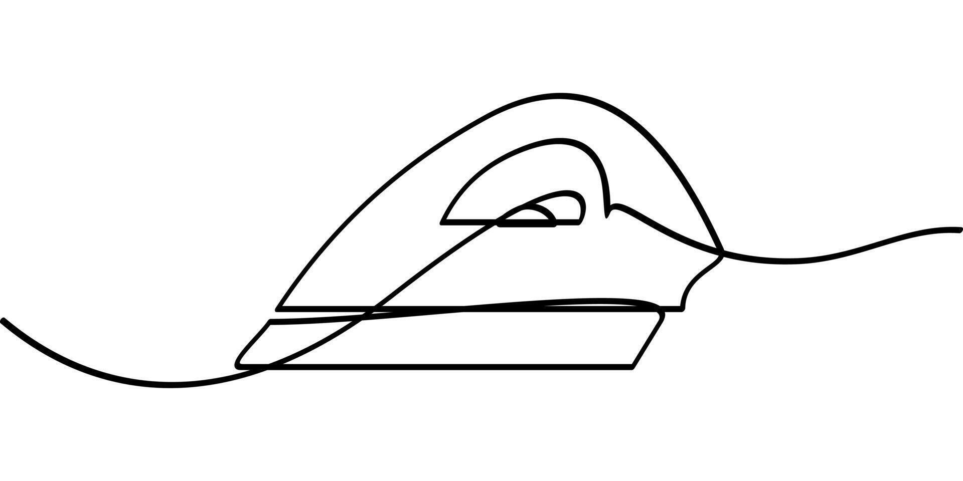 continuous line drawing of iron symbol. abstract line art illustration vector