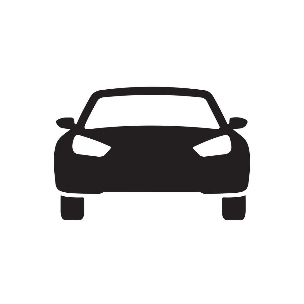 Simple car icon silhouette on white background vector