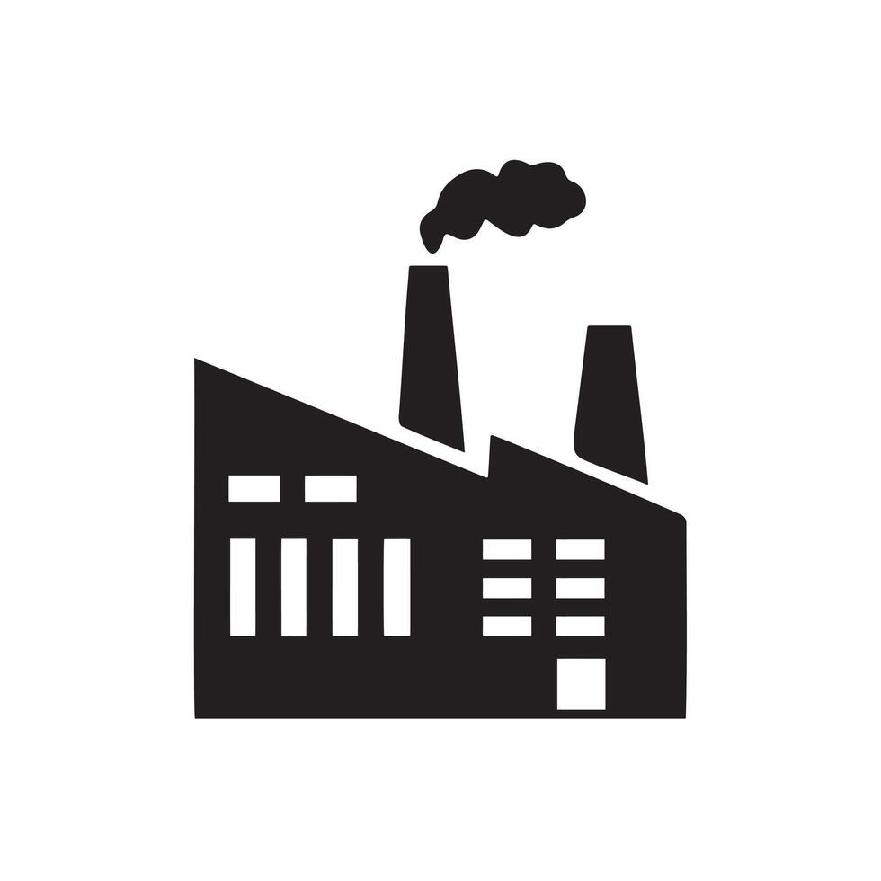 Clean and Modern Factory Icon silhouette on white background vector