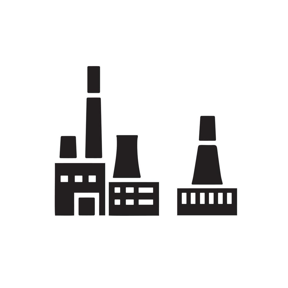 Factory Icon, Flat Design for Factory and Business Websites vector