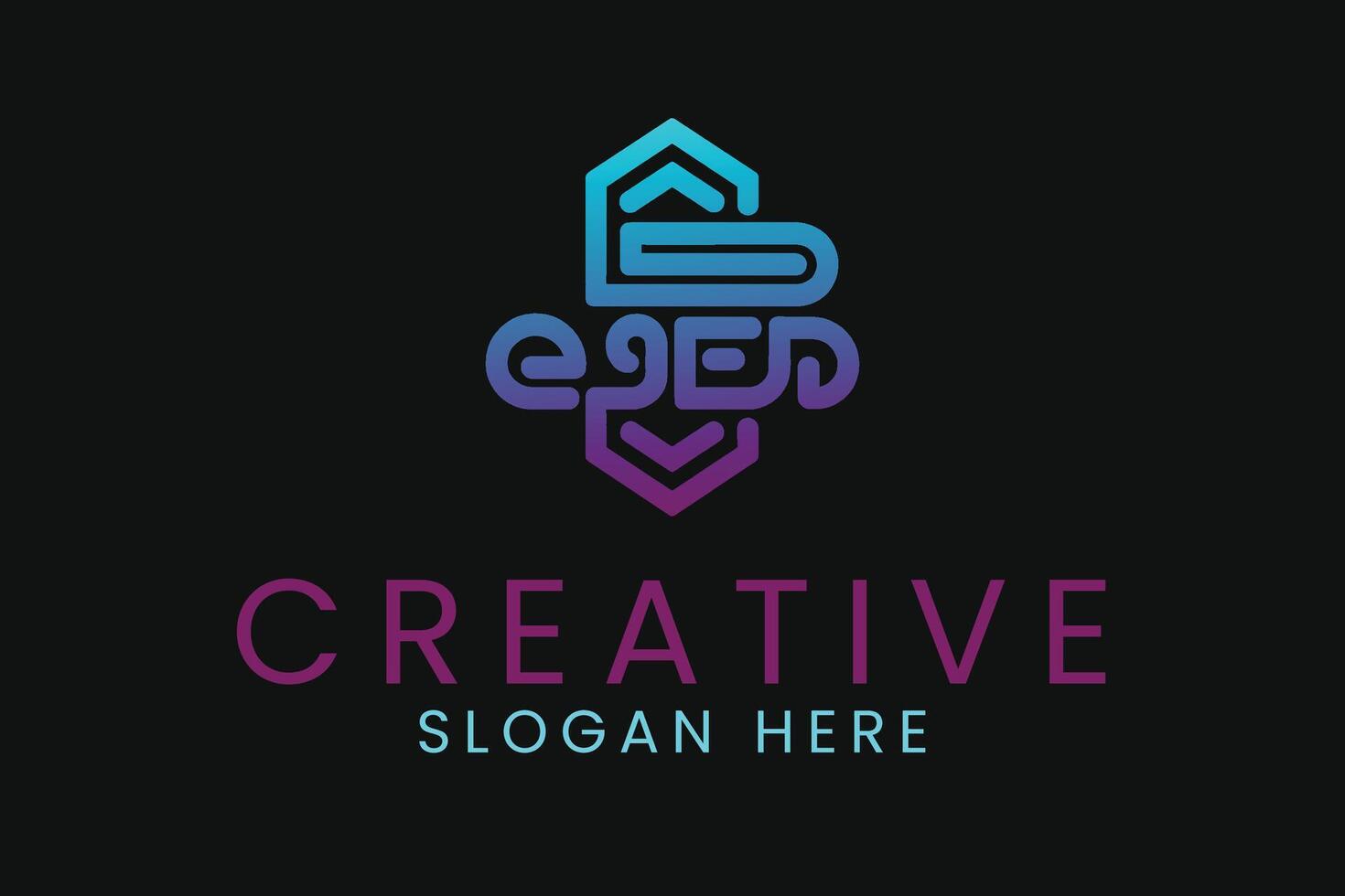 Abstract Modern Design Gradient Purple Blue icon lines style clean badge vector