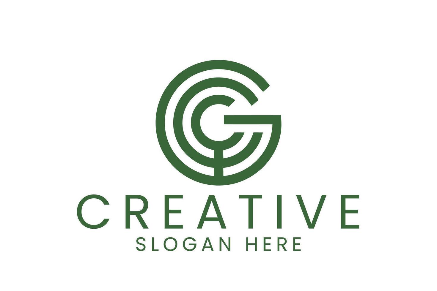 Modern Green Letter G Design Minimalist Branding eco icon font line clean vector