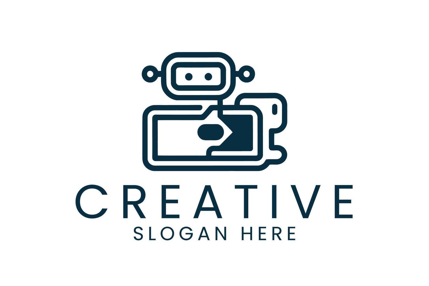 Modern Robot Technology Creative Design art icon line data gear vector