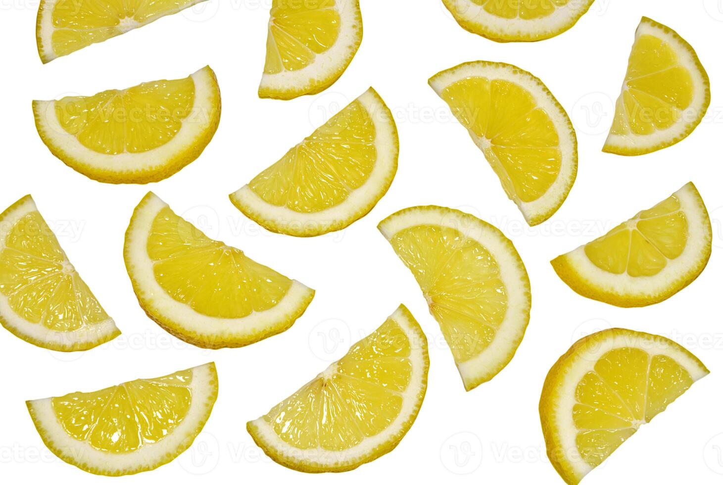 Slices of lemon isolated on white background photo