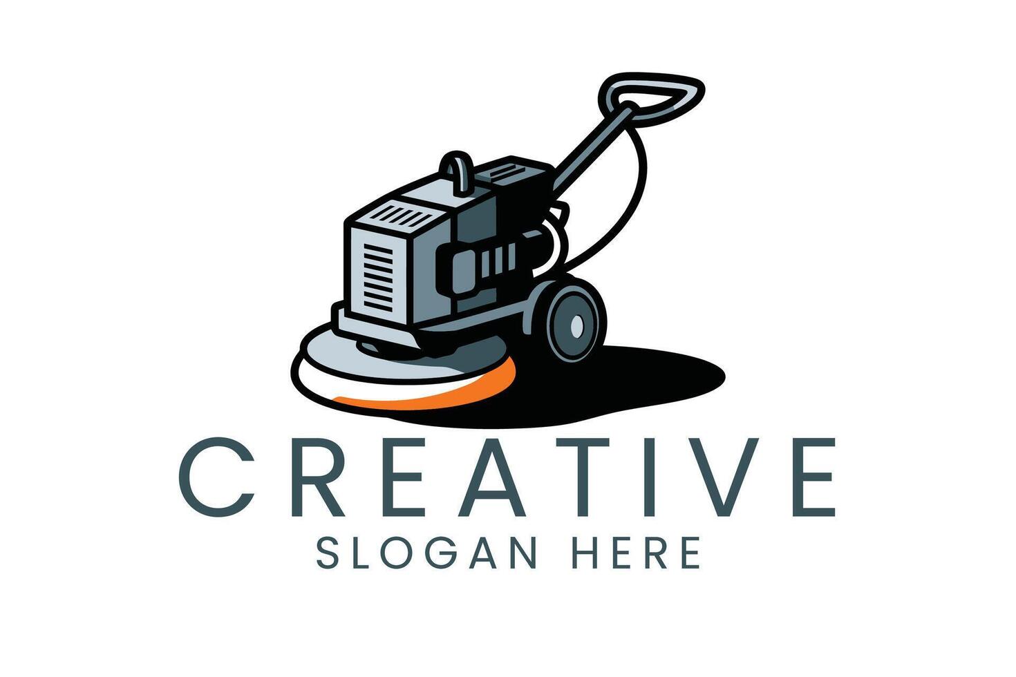 Floor Polisher Machine Modern Icon job tool grey work shiny clean vector