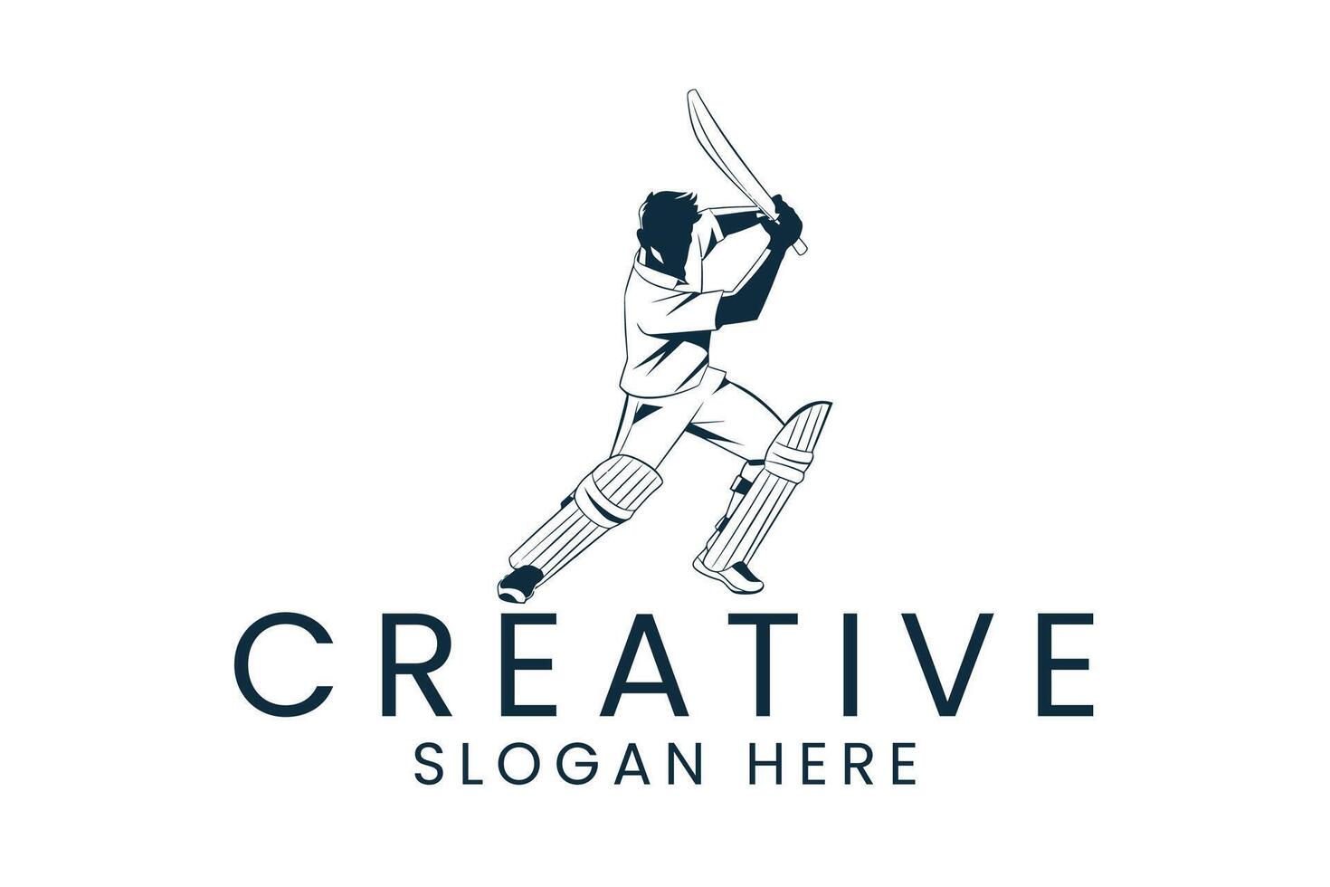Dynamic Cricket Player Action Graphic game team icon sport style vector