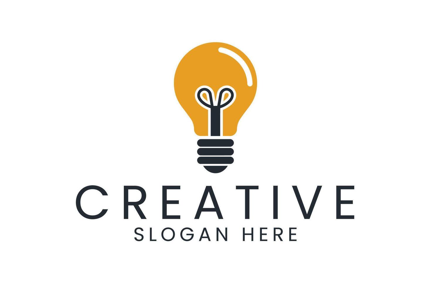 Modern Yellow Lightbulb Creative Idea icon clean symbol vector