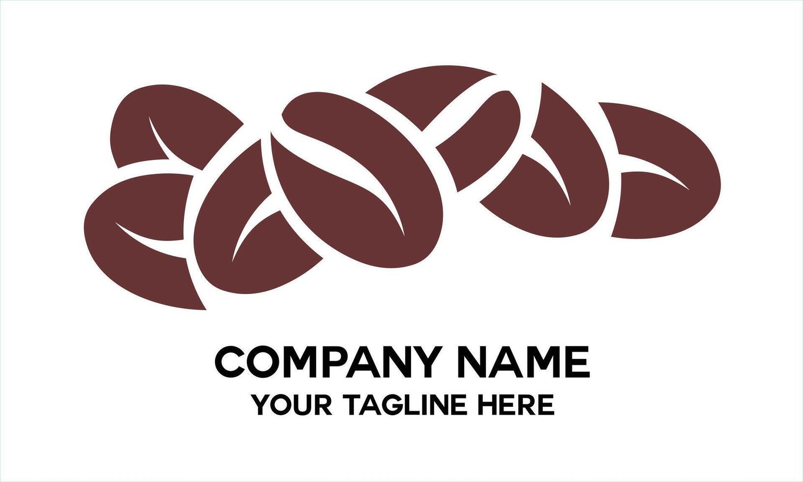 unique brown coffee bean logo vector