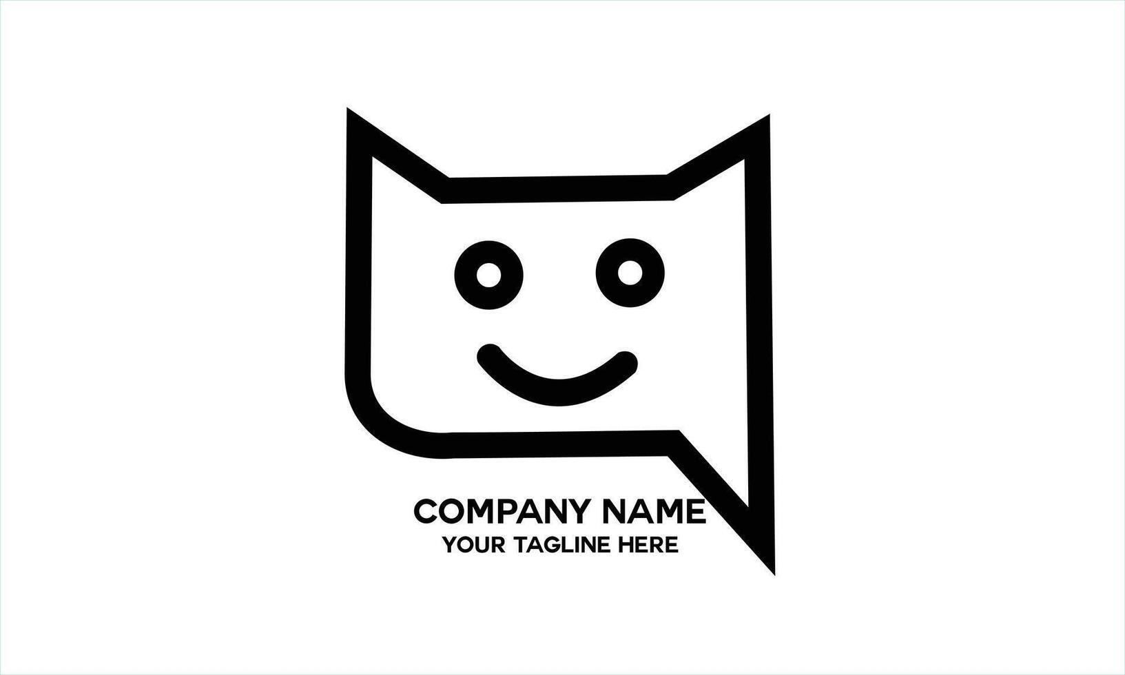 outline smiling chat icon vector