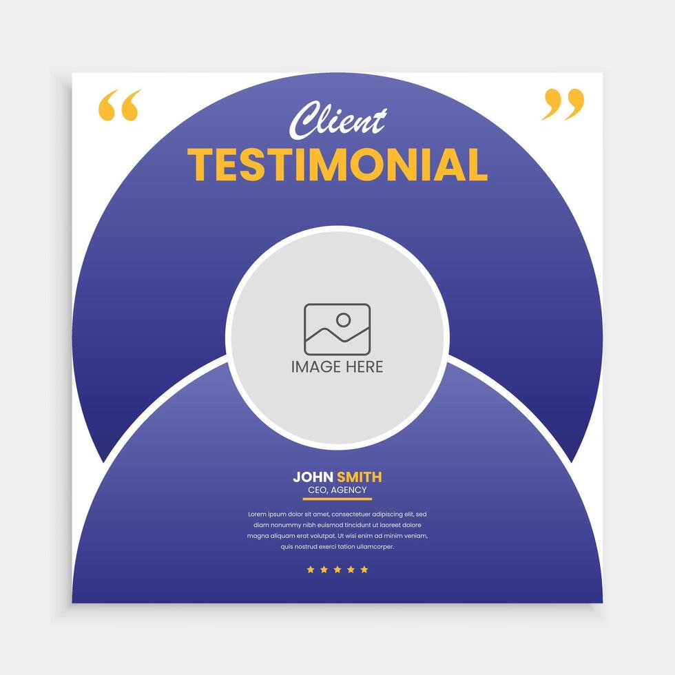 Client feedback review or client testimonial social media post template or web banner design, Customer feedback review or client testimonial design vector