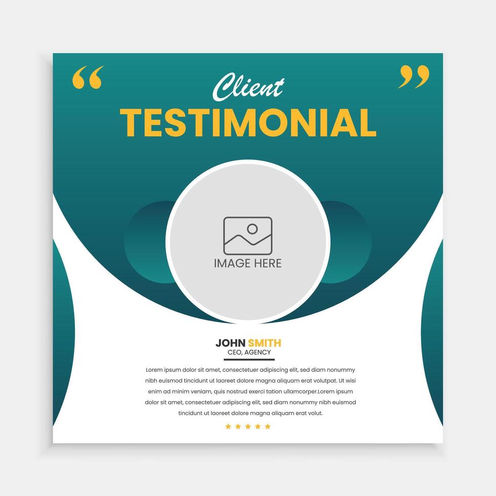 Modern clean clients testimonial or client feedback review design with organic shape vector