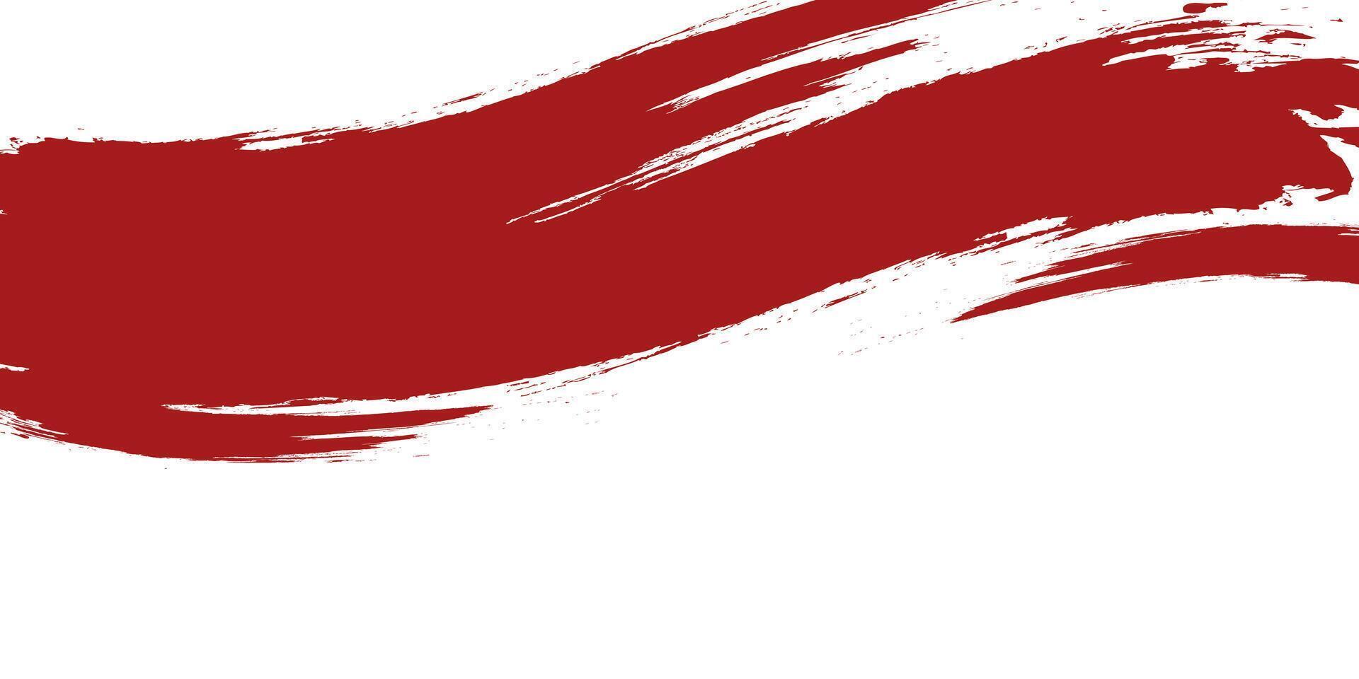 Indonesia red and white abstract sports background with grunge texture, brush stroke and halftone effect vector