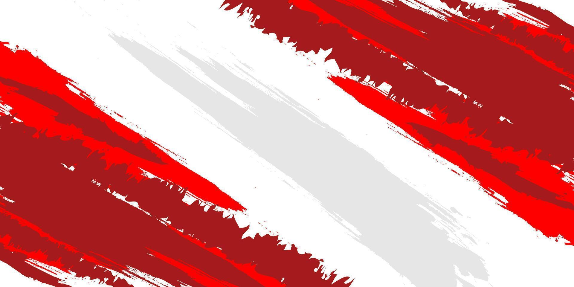 Dynamic red and white abstract sports background with grunge texture, brush stroke and halftone effect vector