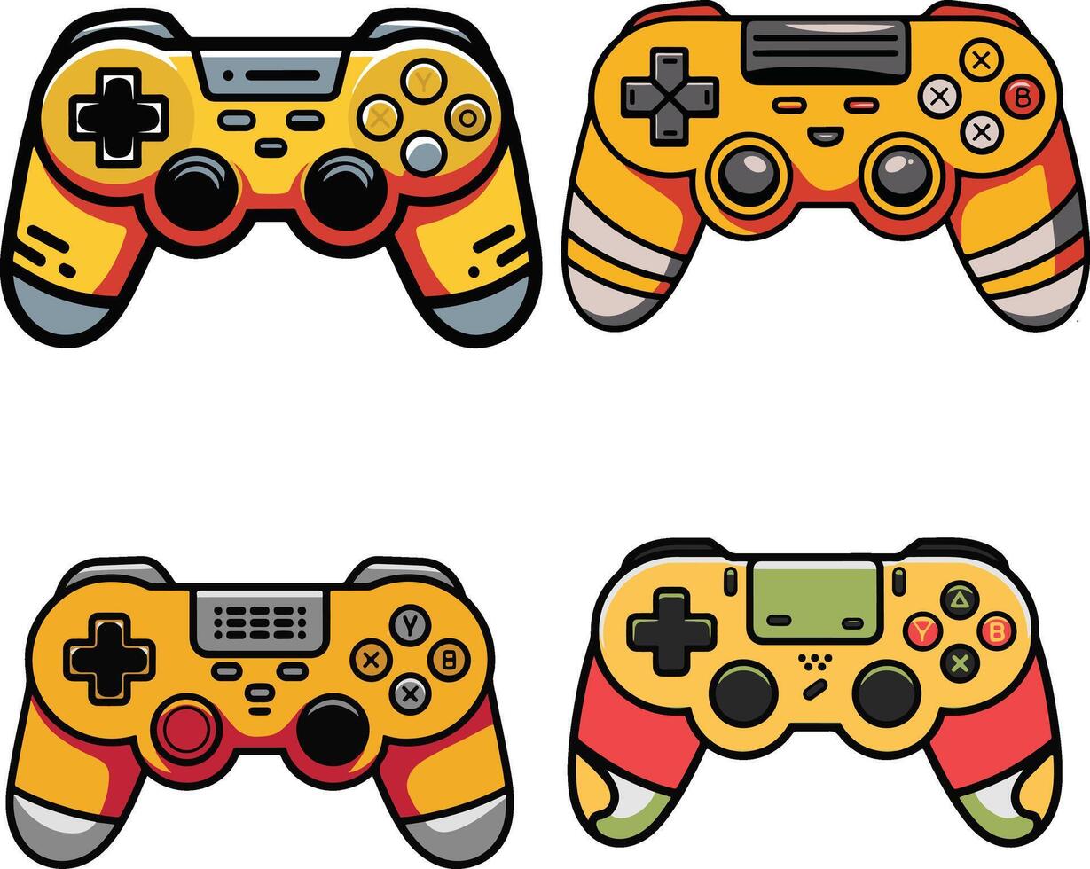 Set of game controller icon new 2025 trendy colourful vector