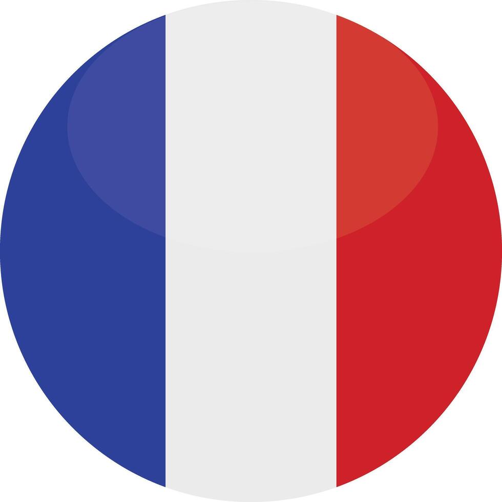 Illustration of round France flag on white background vector
