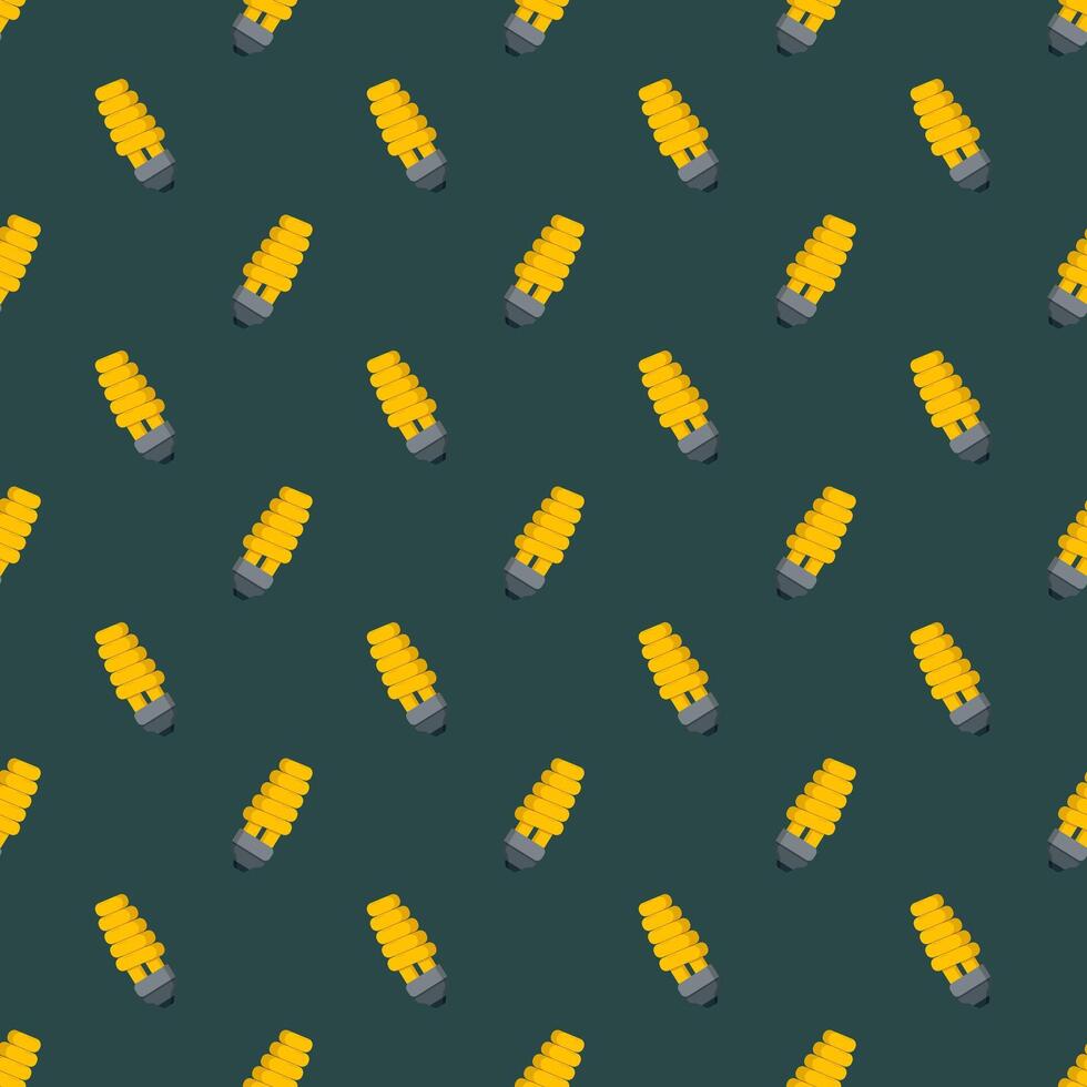 Seamless pattern of energy saving light bulb vector