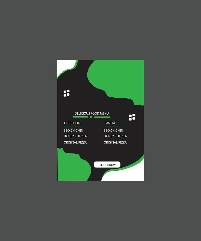 fast food menu flyer design layout vector