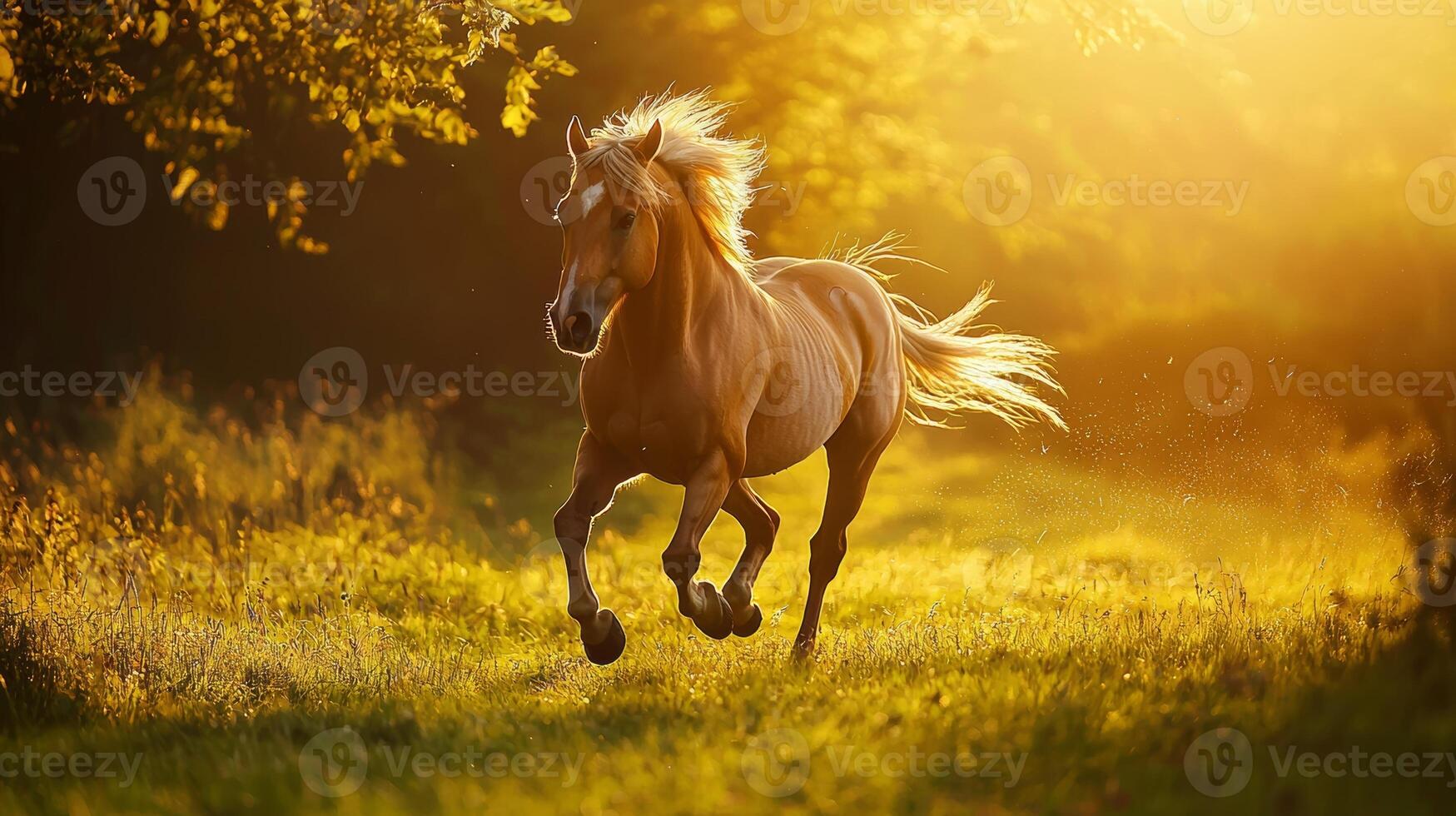 Horse in a golden hour time photo