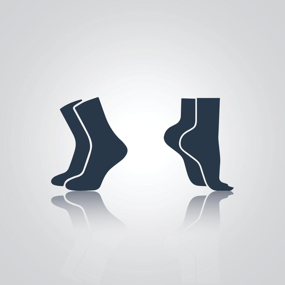 Socks Icon with a silver abstract background vector