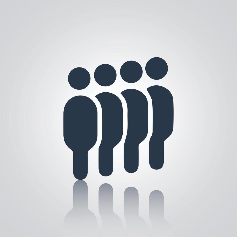 Group of people icon, group of community icons, with a silver abstract background vector