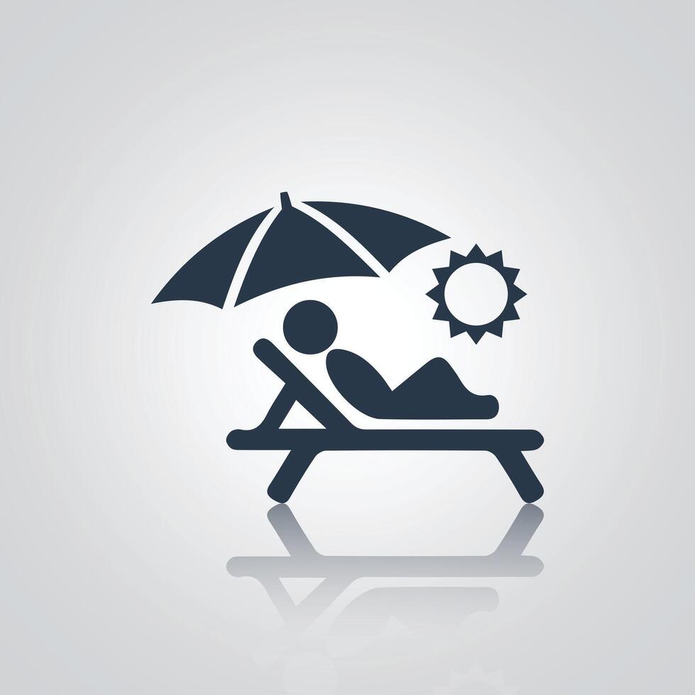 Person resting on the beach, people enjoying summer, ship deck, with a silver background vector