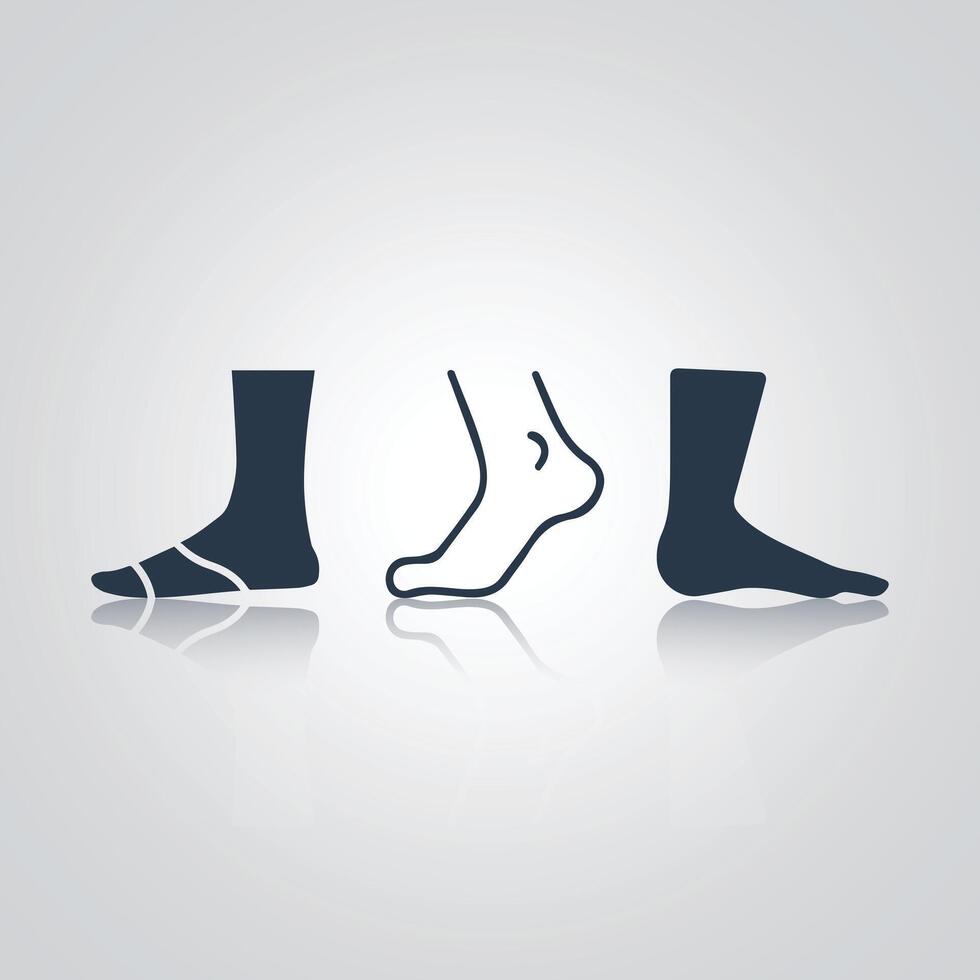 Socks Icon and foot, with a silver abstract background vector