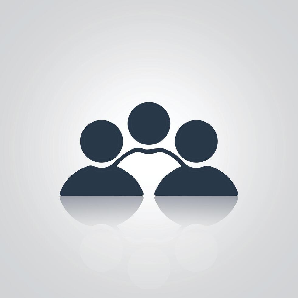 Group team icon, Communities multiple person icons, silver abstract background vector