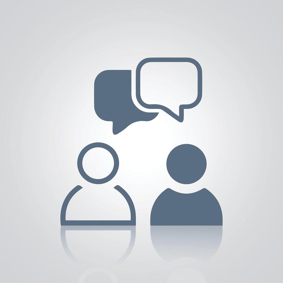 Chat speak sign talk icon, signs, and a silver abstract background vector