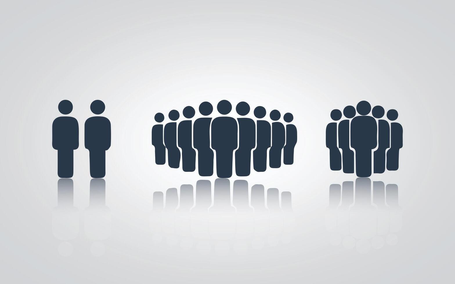 People icon, teamwork, a group of community icons, with a silver background vector