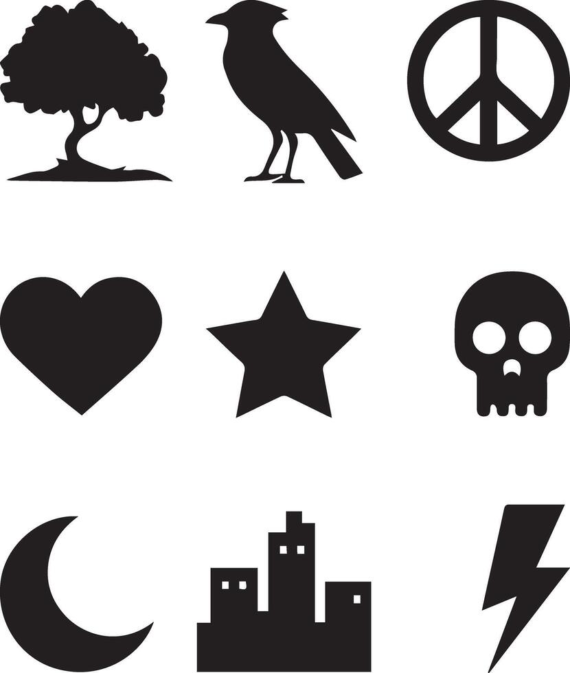 T-shirt design elements, icon logo, silhouette, cutout illustration for branding vector