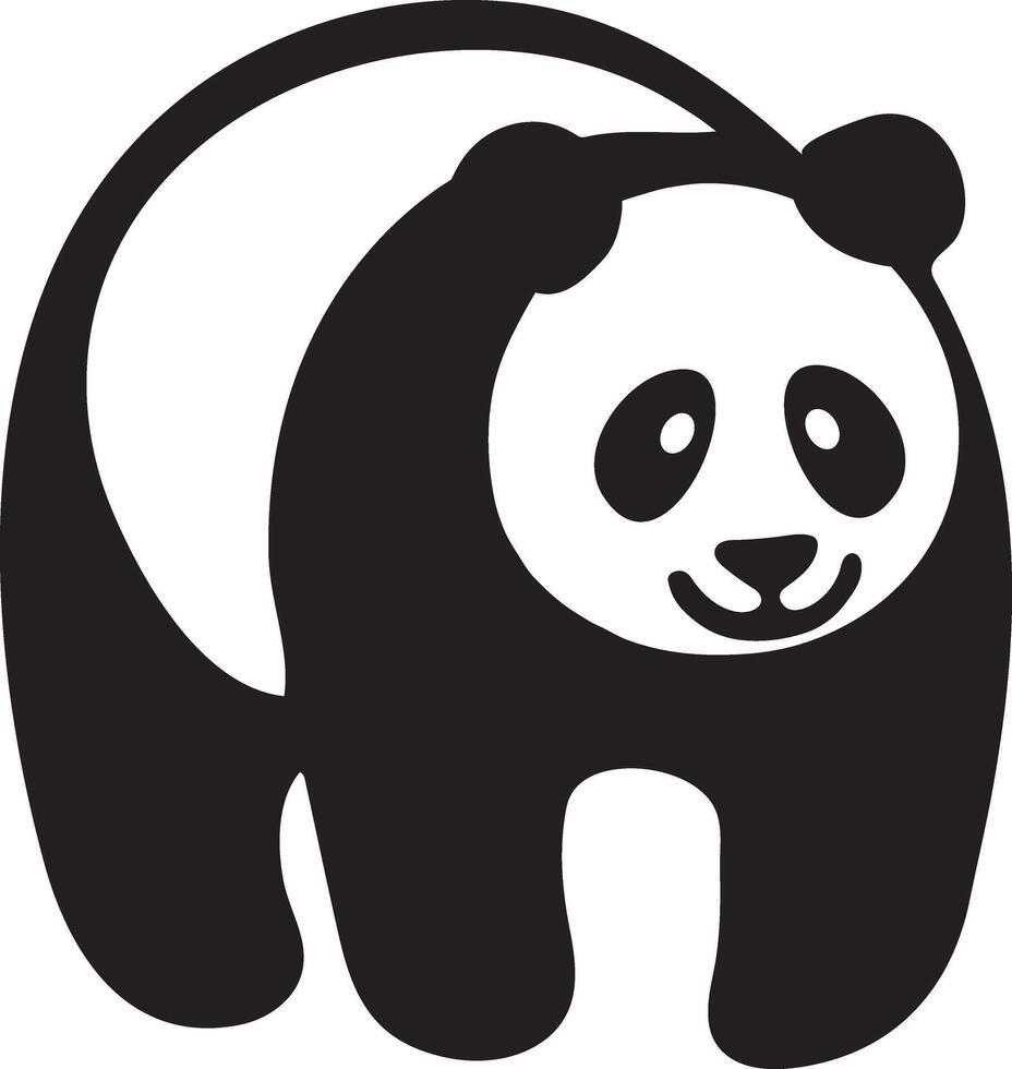 Panda bear logo, icon, silhouette, cutout illustration for branding design vector