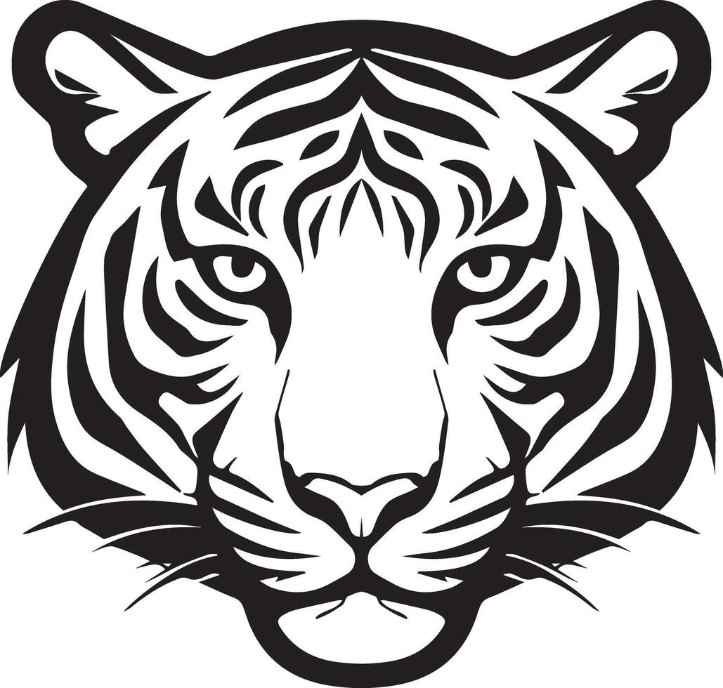 Tiger head logo, silhouette icon, bold, fierce design for branding vector