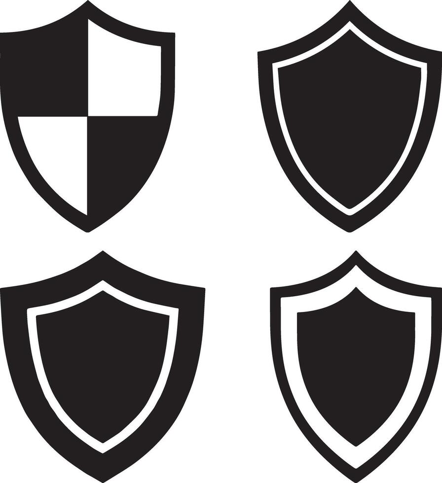 Shield icon logo, silhouette, strong, protective design for branding vector