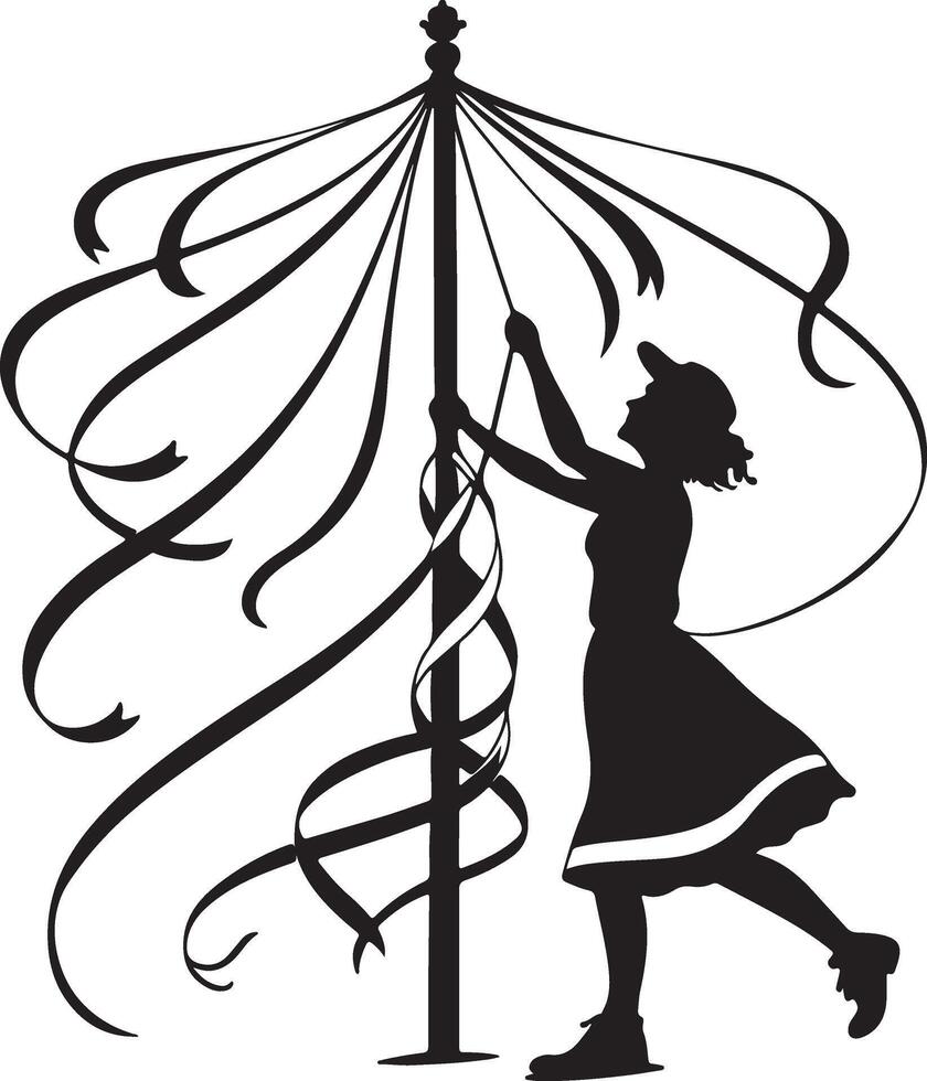 May Day silhouette simple clipart illustration design on a white background. vector