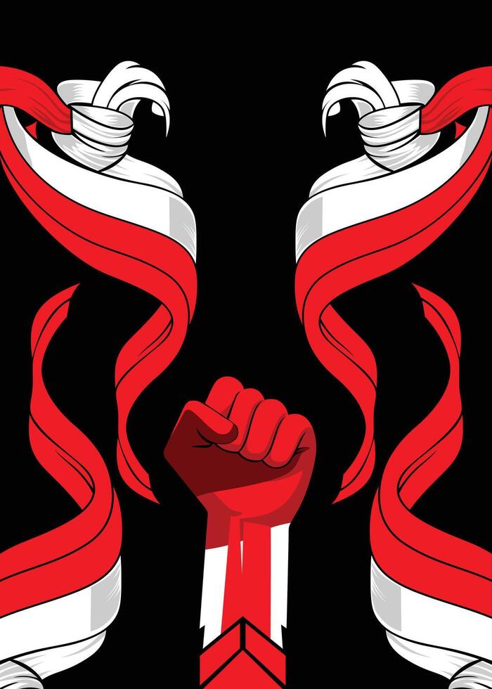 Garuda Muscle Jersey Template Power AND Patriotism Style vector
