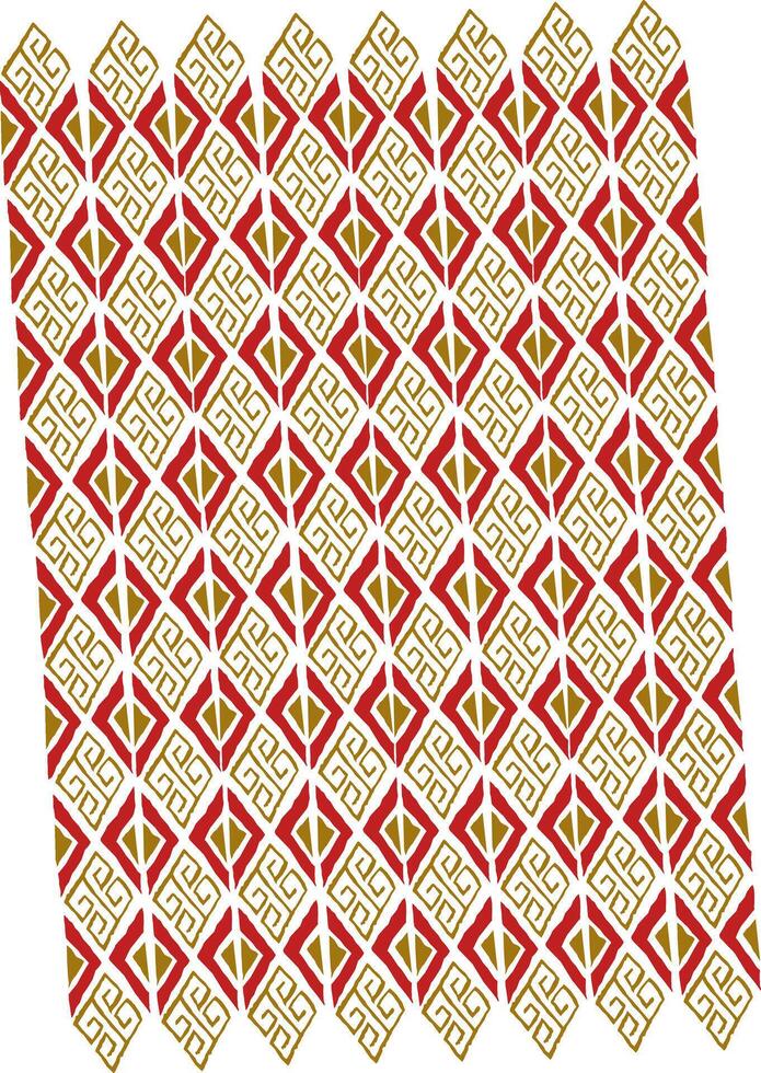Yellow woven motif fabric on white background vector